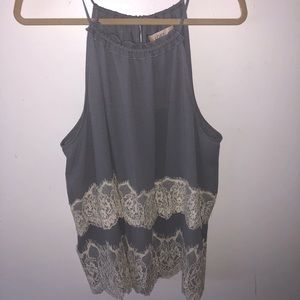 Loft. Beautiful blouse with lace detail. Size XL